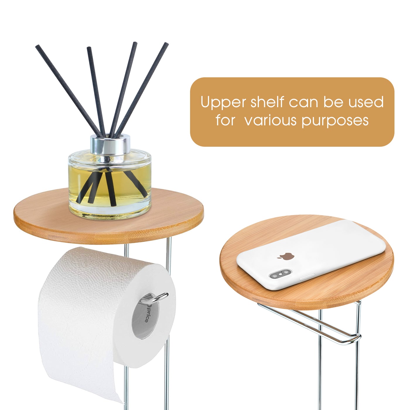 Jackcube Design Bathroom piantana carta igienica bambù