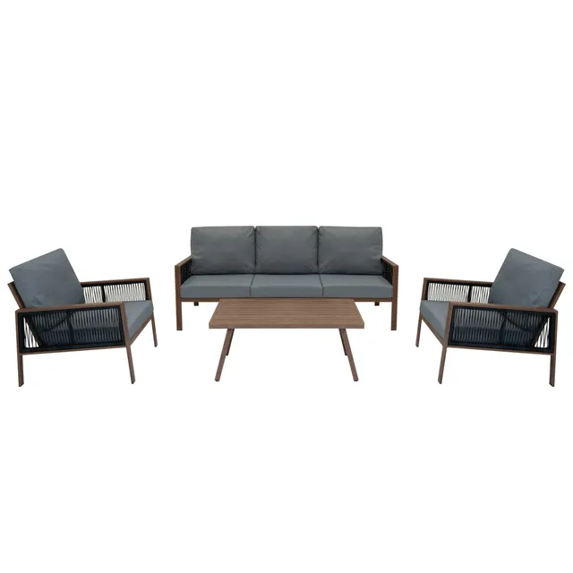 Q-Rax Mobili da Esterno set divano giardino 4 pezzi legno