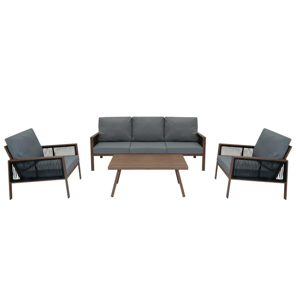 Q-Rax Mobili da Esterno set divano giardino 4 pezzi legno