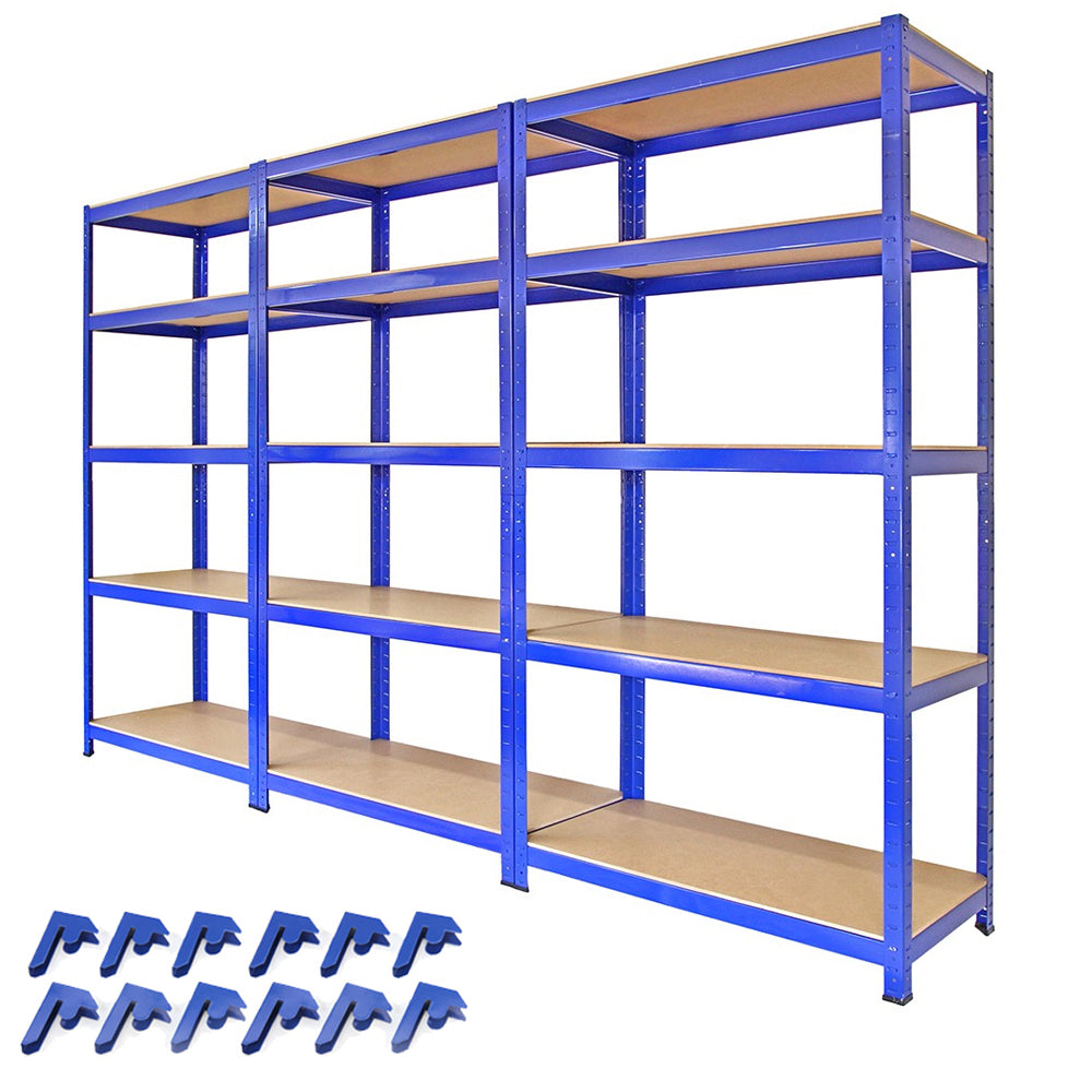 Q-Rax Scaffale T-Rax 90x45 Blu 3 Pezzi Portata 280 Kg