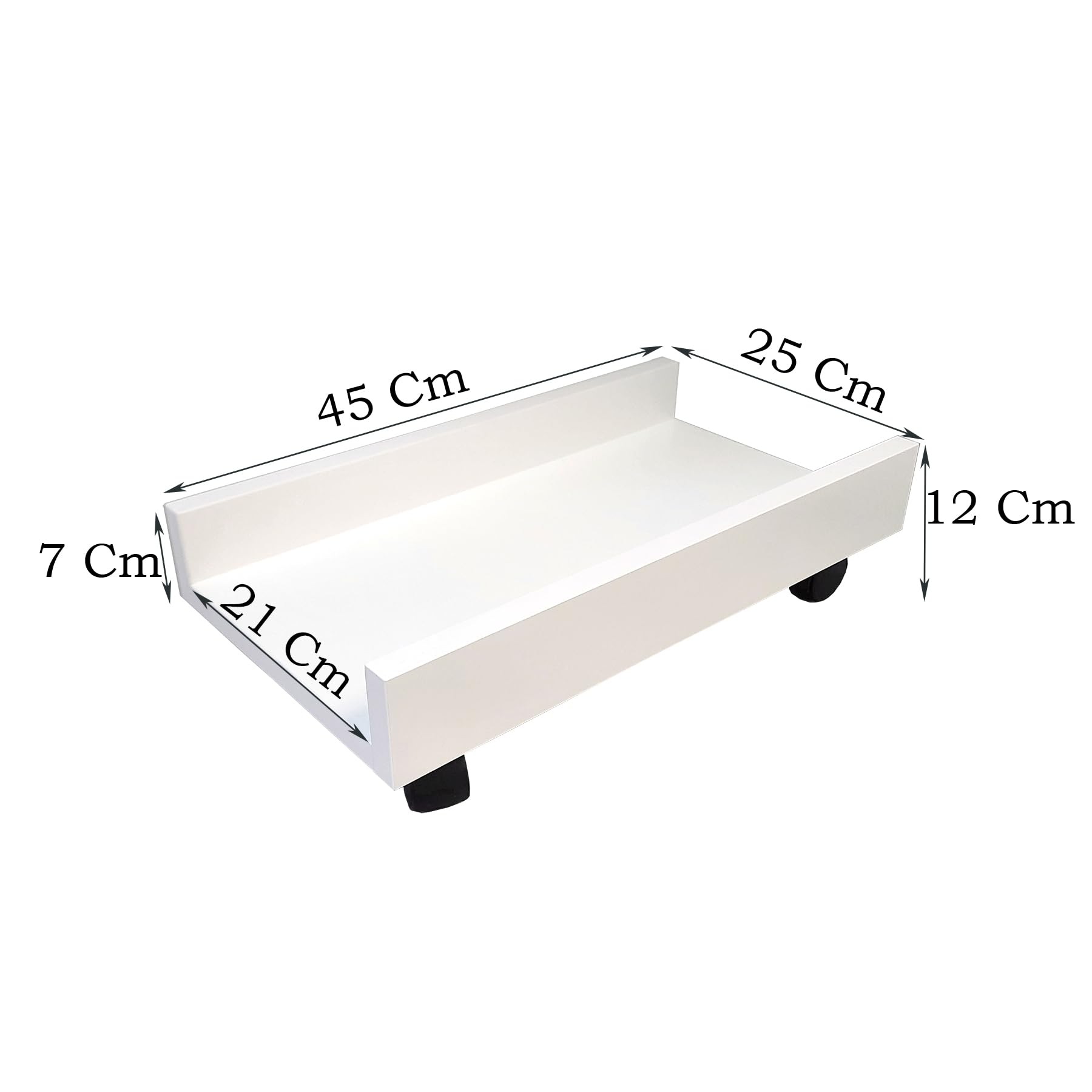 Henor Supporto CPU 25x45x12,5 Ruote Bianco Torre PC
