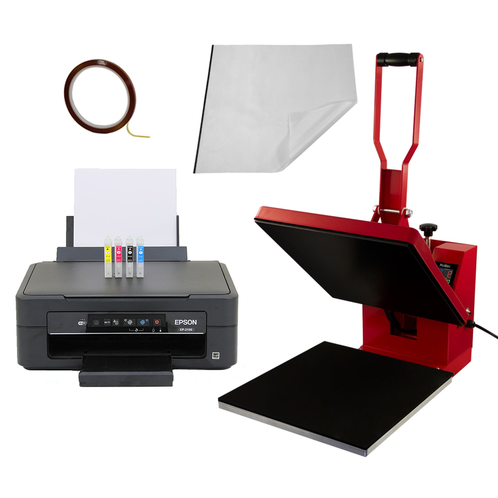 Q-Rax Pressa a Caldo 38x38 cm + Stampante Kit Sublimazione