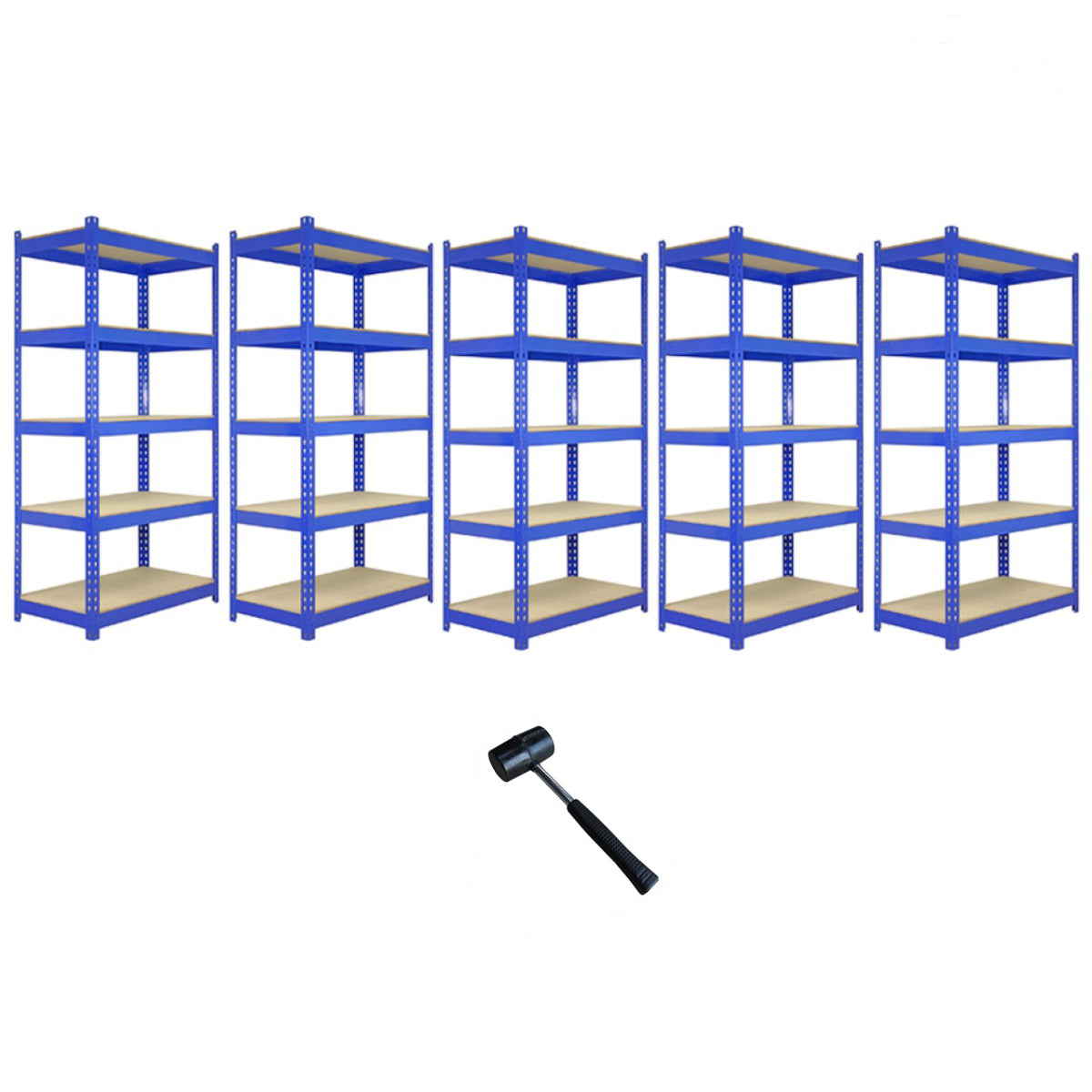Q-Rax Scaffale Garage 90x50 Blu 5 Ripiani Portata 200 kg