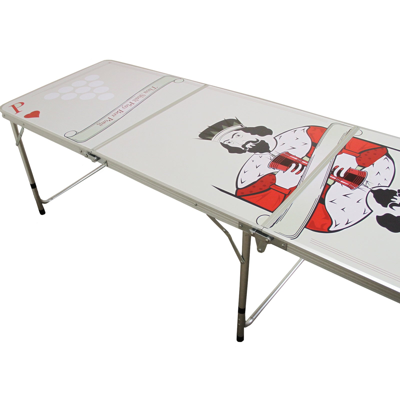 Q-Rax Tavolo beer pong pieghevole 240 cm altezza regolabile