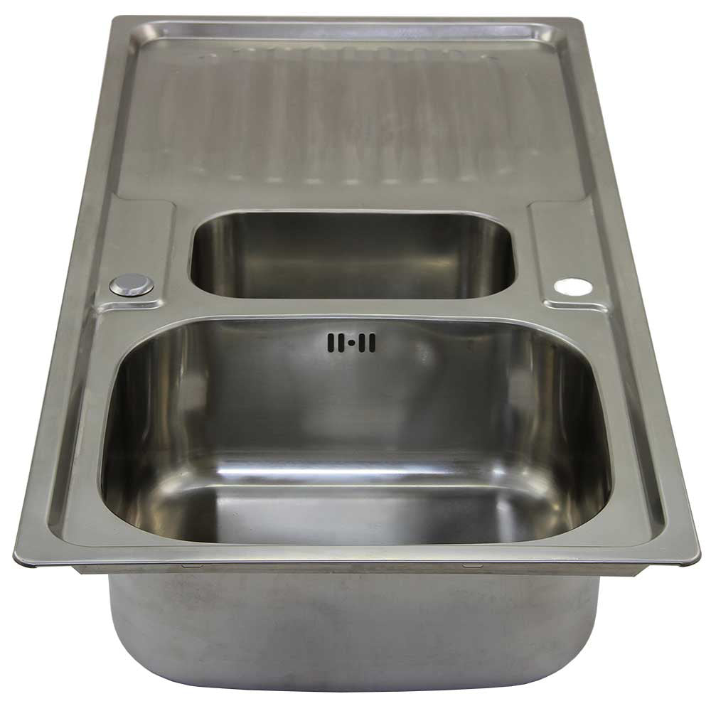 Q-Rax Lavandino Cucina Acciaio 105x50 con Rubinetto Reversibile
