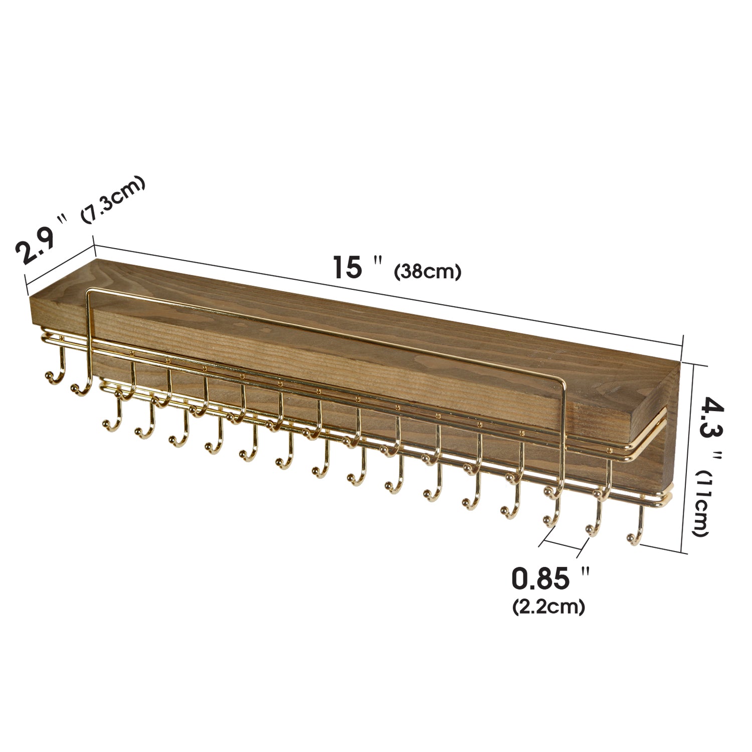 Jackcube Jewelry Organizer Parete Legno 30 Ganci Oro