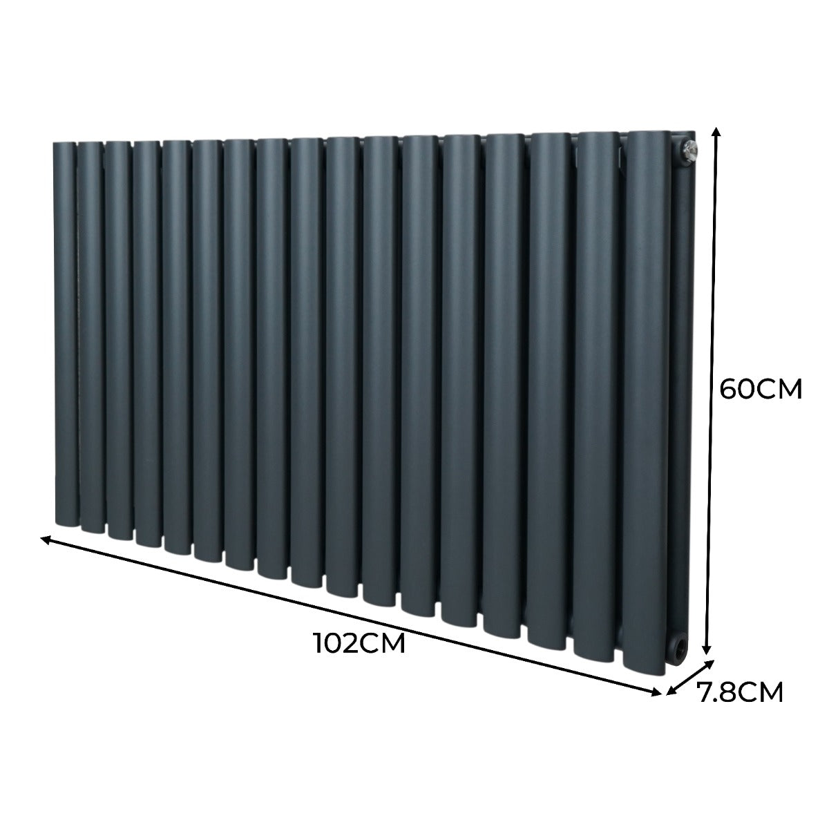 Q-Rax Radiatori Tradizionali radiatore 600x1020 antracite con valvole