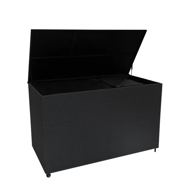 Q-Rax Serafina Baule Esterno Rattan Nero 996L con Ruote