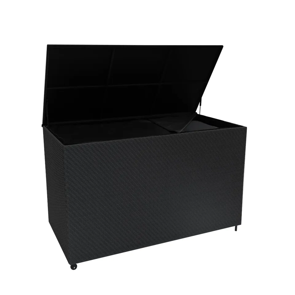 Q-Rax Serafina Baule Esterno Rattan Nero 996L con Ruote