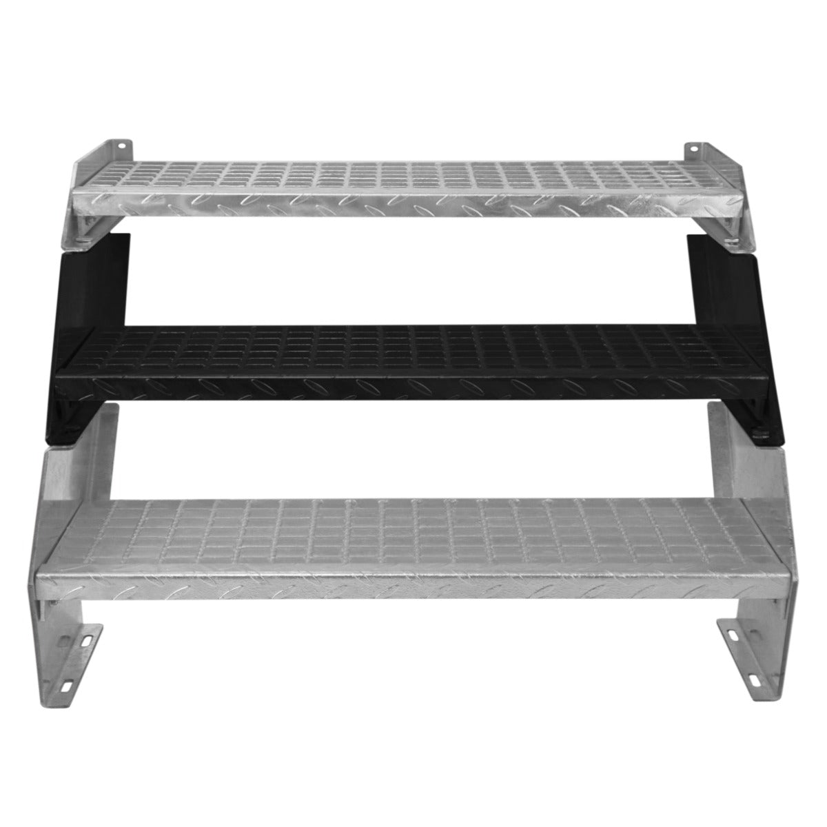 Q-Rax Scala Zincata 2 Gradini Regolabile 900mm Acciaio