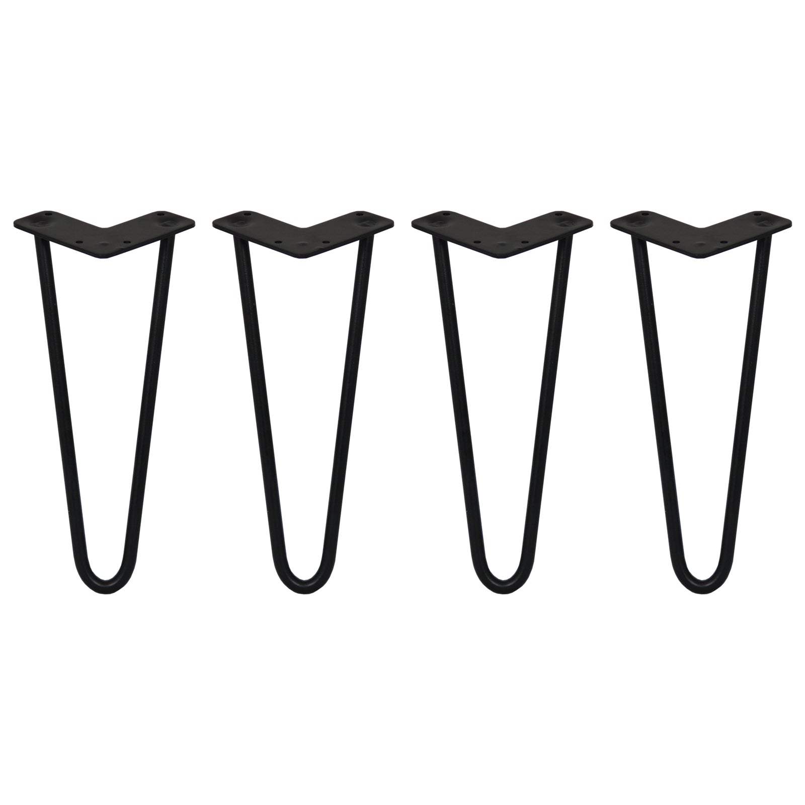 Q-Rax Gambe Per Tavoli Forcina 30.5cm Nero 2 Rebbi 12mm 4pz