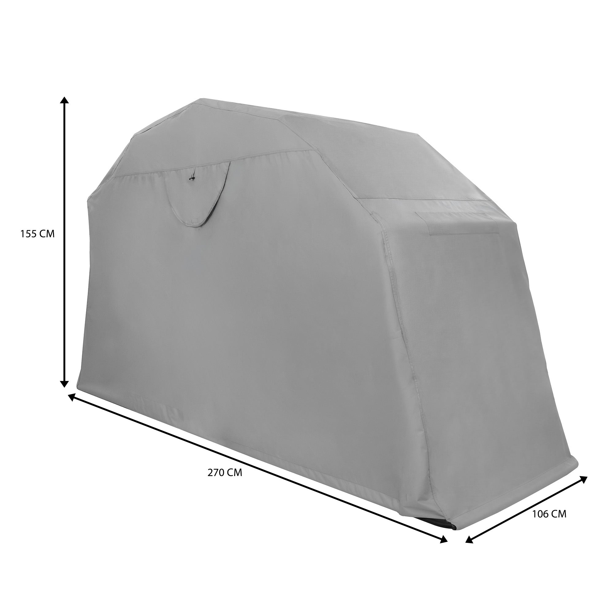 Q-Rax Mobili da Esterno Tenda Moto Media Grigia Oxford 600D