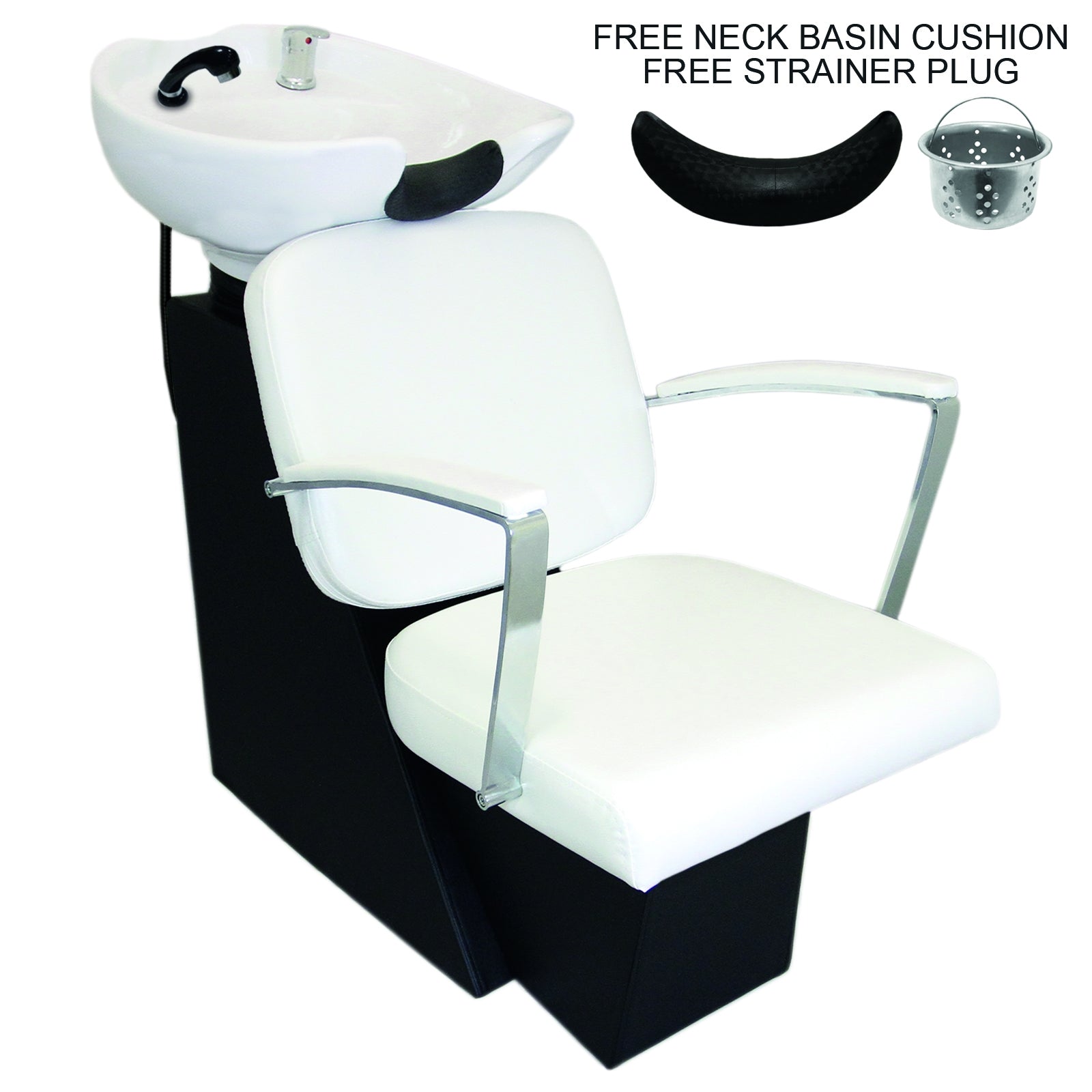 Q-Rax Poltrona Parrucchiere Shampoo Bianco Lavello Ceramica 150 kg