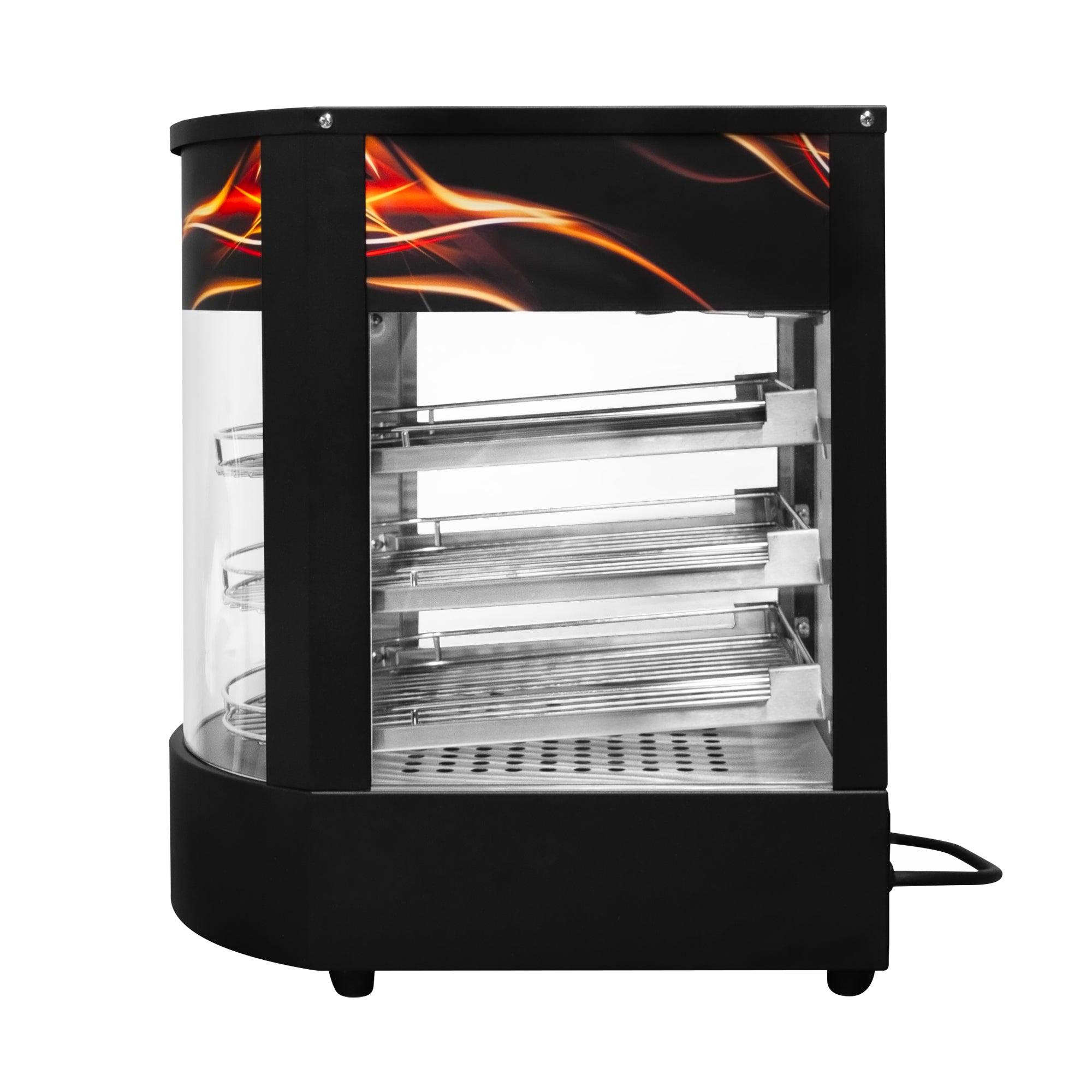 Q-Rax vetrina pizza riscaldata vetro nero 3 ripiani 500W