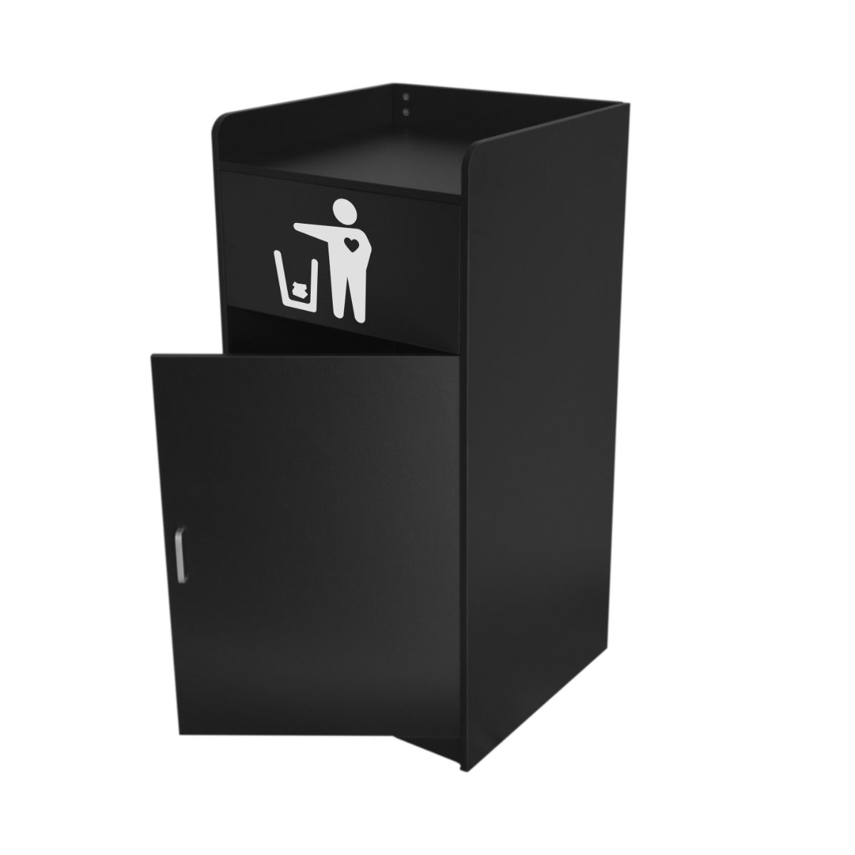 Q-Rax Contenitore Pattumiera Svuota Vassoi Legno Nero 100L