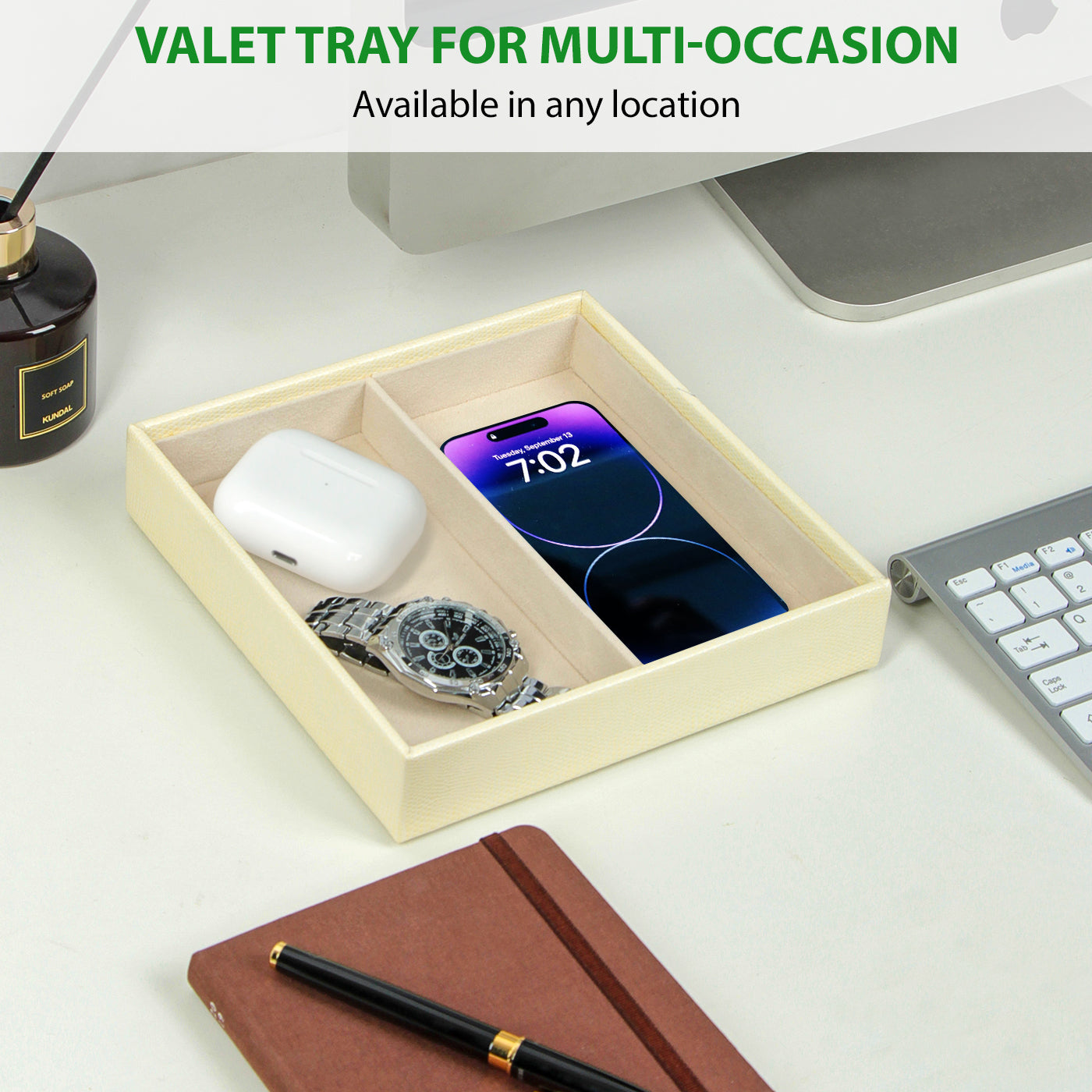 Jackcube Design Dressroom Vassoio Svuotatasche Avorio 2 Scomparti