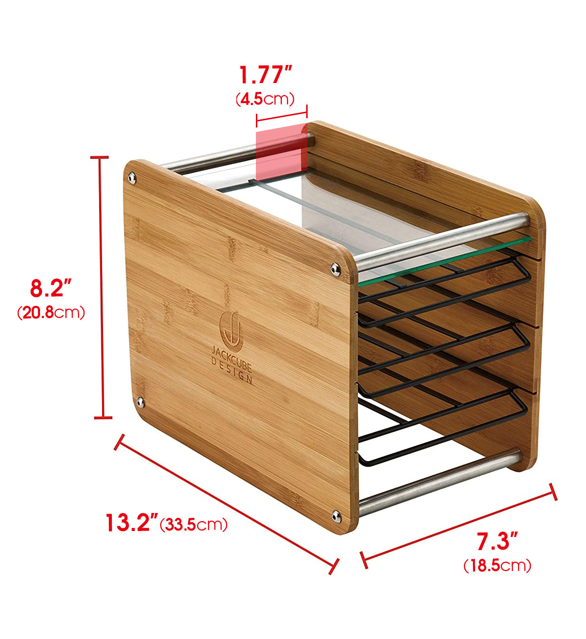 Jackcube Design Kitchen Portacapsule bambù 3 cassetti 48pz