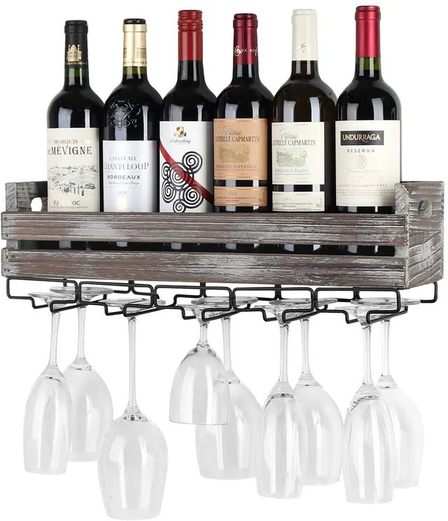 Jackcube Design Kitchen Portabottiglie Parete Legno 6 Bottiglie