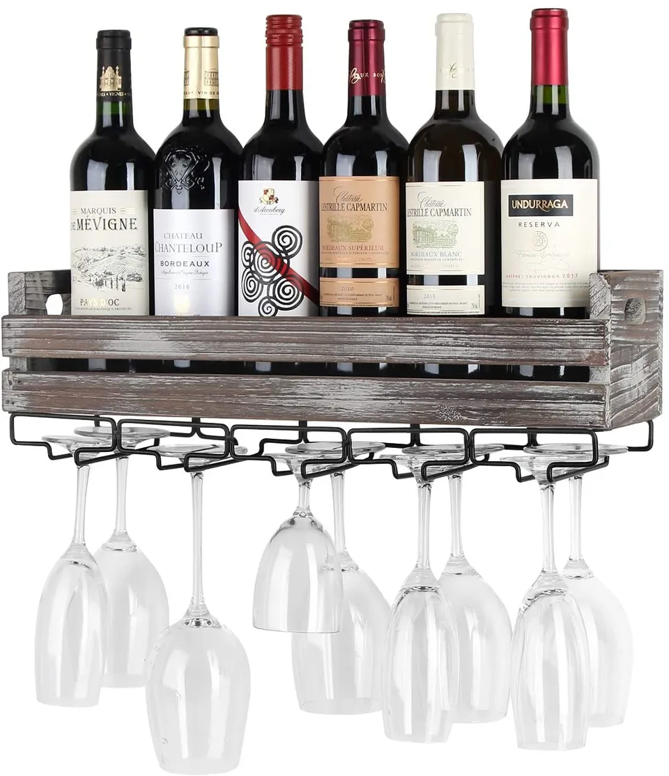 Jackcube Design Kitchen Portabottiglie Parete Legno 6 Bottiglie