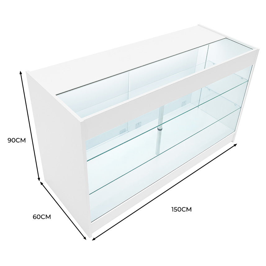 Q-Rax Banconi da Negozio K1500 bancone bianco LED vetro