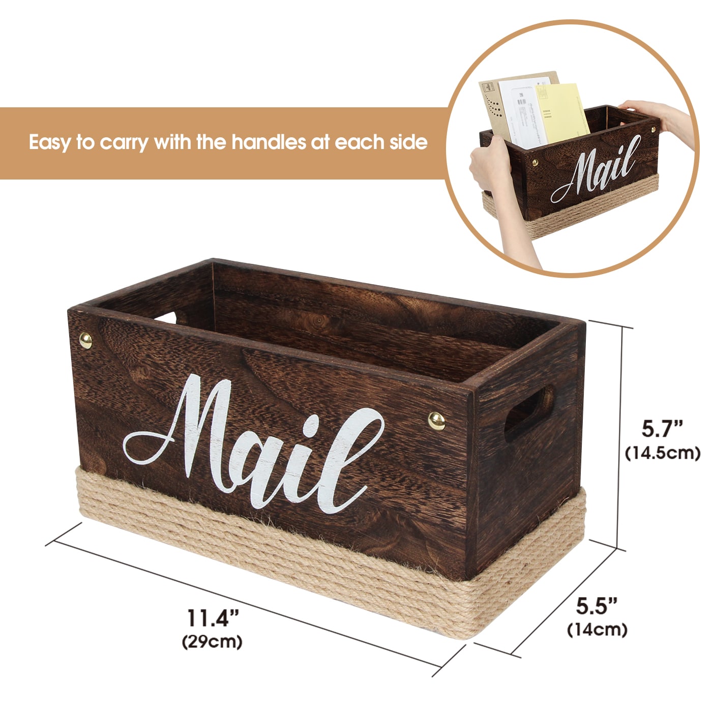 Jackcube Entryway Portalettere Legno Bruciato da Tavolo