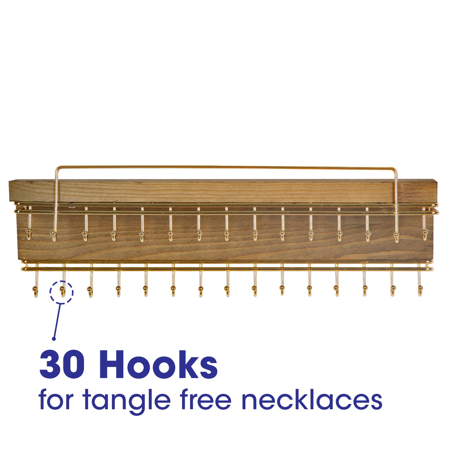 Jackcube Jewelry Organizer Parete Legno 30 Ganci Oro