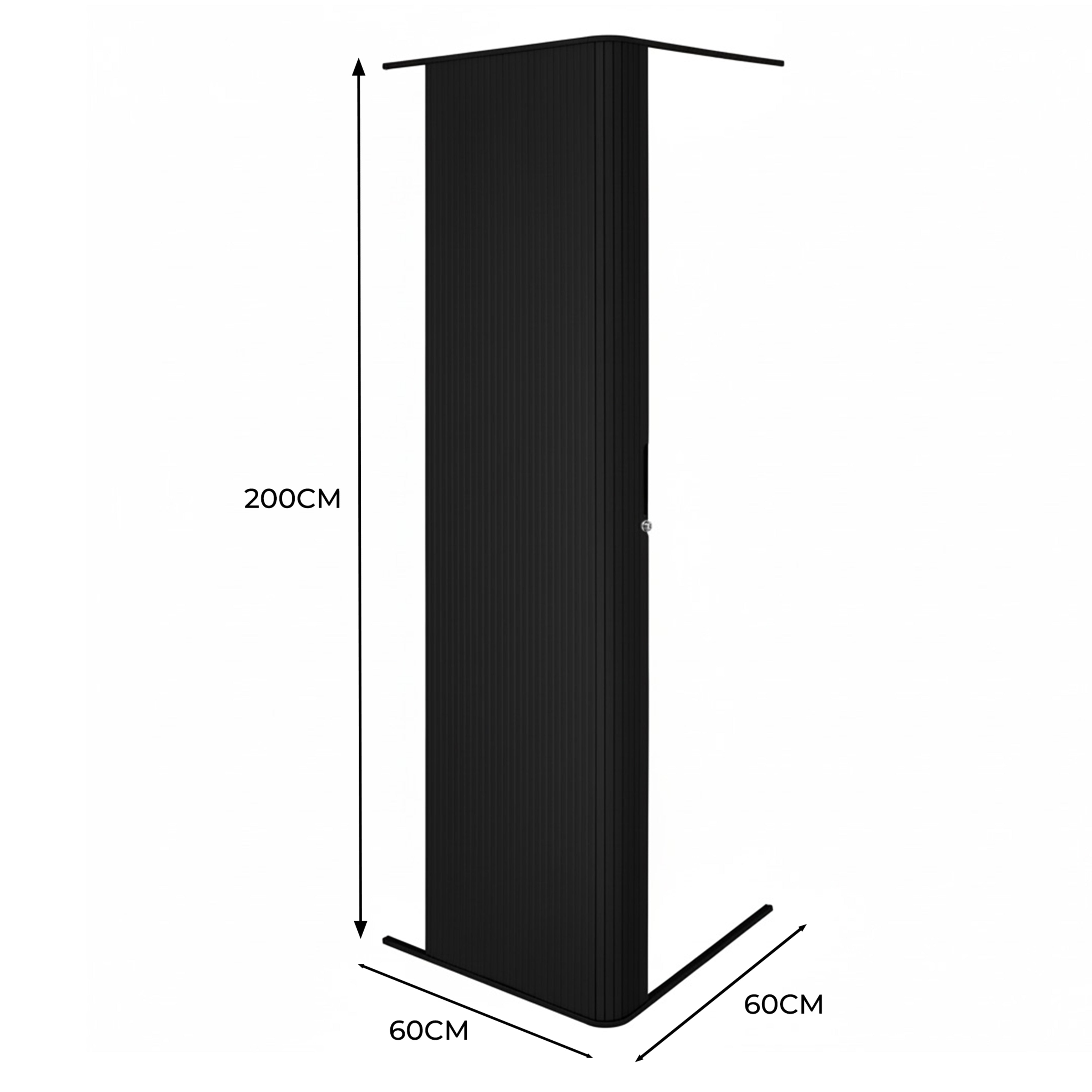Q-Rax Porta a Soffietto Doccia Nera 200x60 cm per Camper
