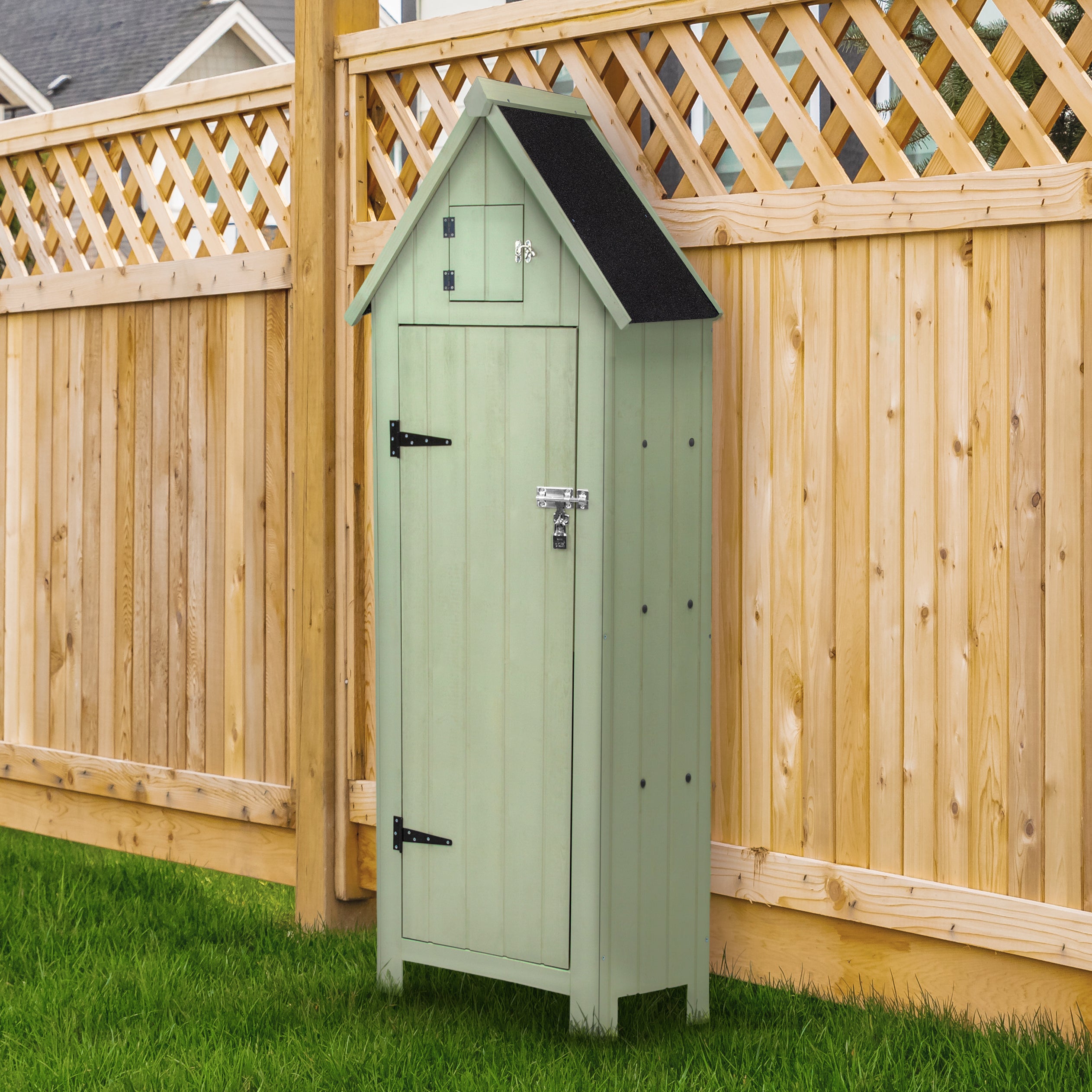 Q-Rax Casette in Legno Capanno Giardino Verde salvaspazio