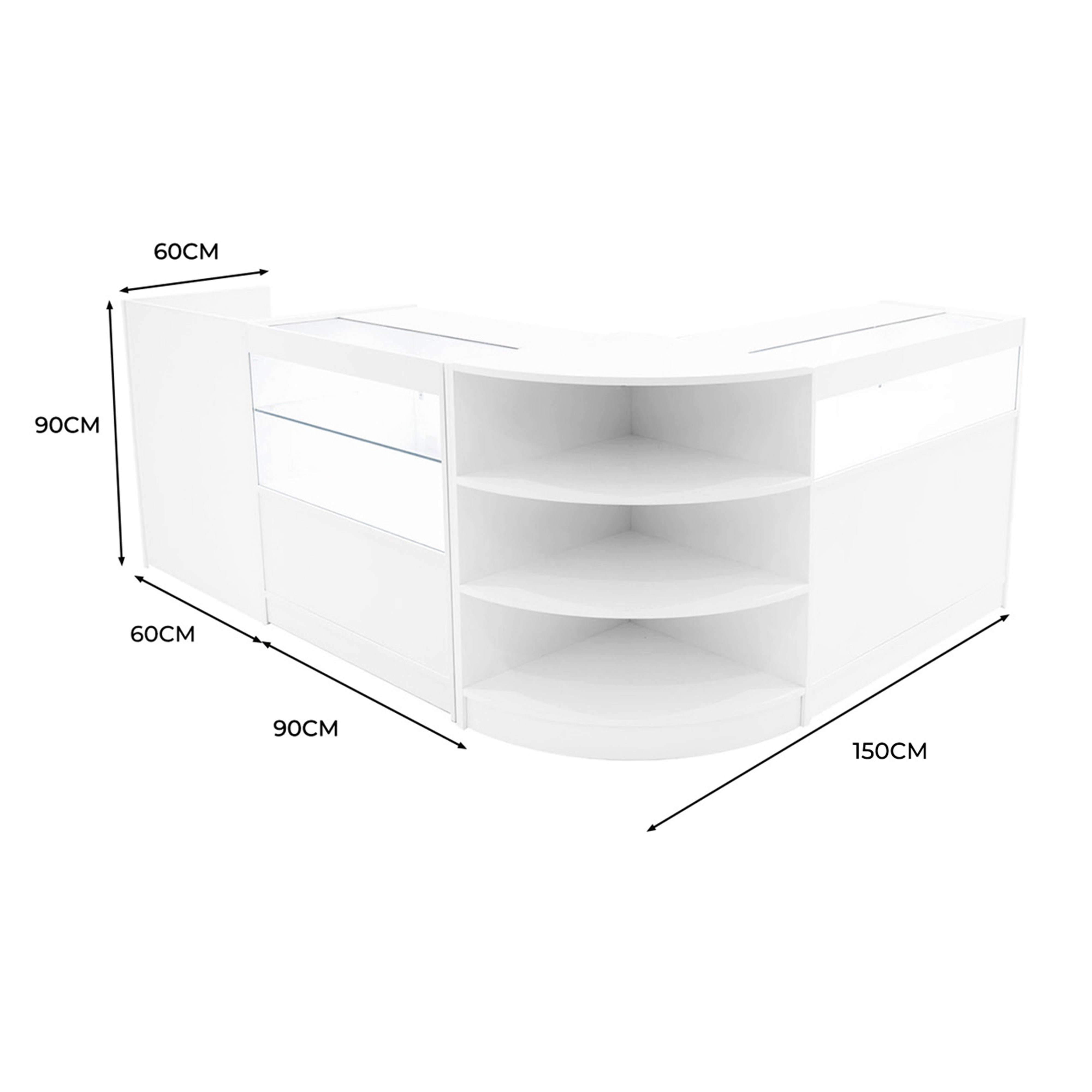 Q-Rax Europa B900 C900 Bancone Negozio Bianco LED
