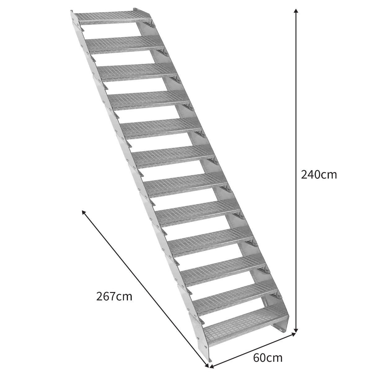 Q-Rax Commercio Artigianato scala zincata 12 elementi 600 mm