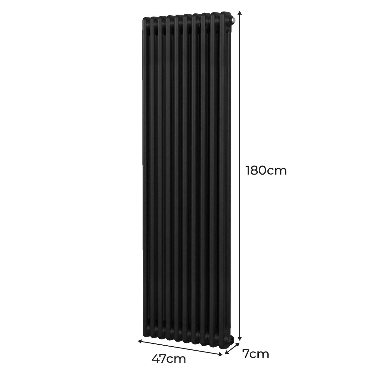 Q-Rax Radiatore a Colonne 1800x472mm Termosifone Nero