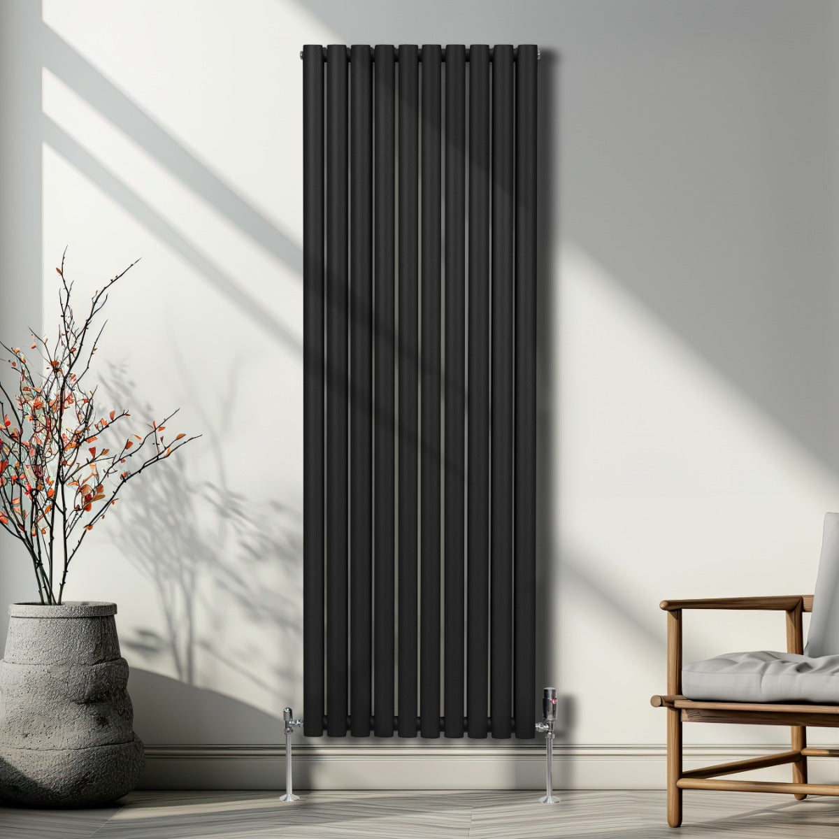 Q-Rax Radiatore Colonna Ovale 1800x600mm Nero Acciaio