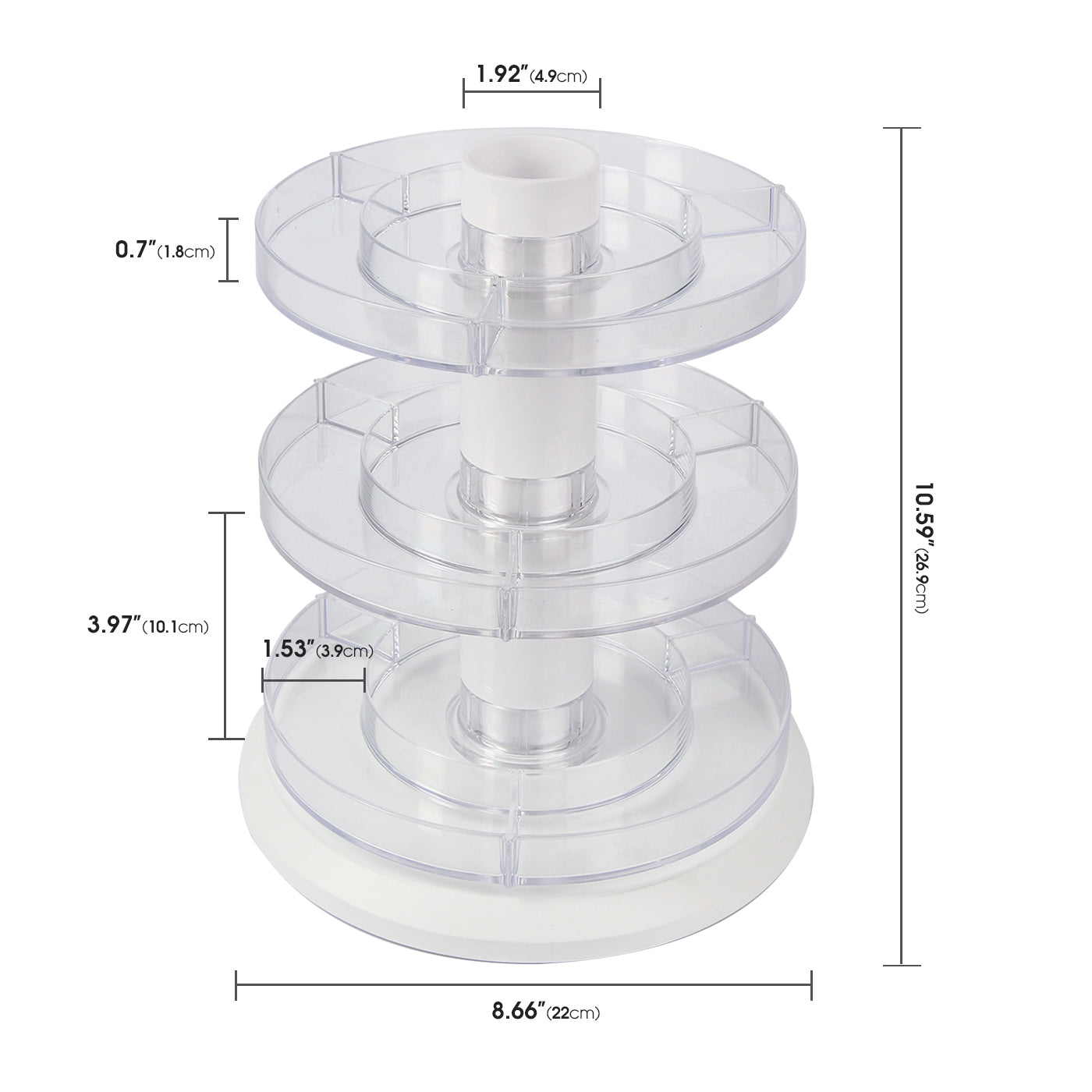Jackcube Design Espositore Smalti Girevole 3 Ripiani Acrilico
