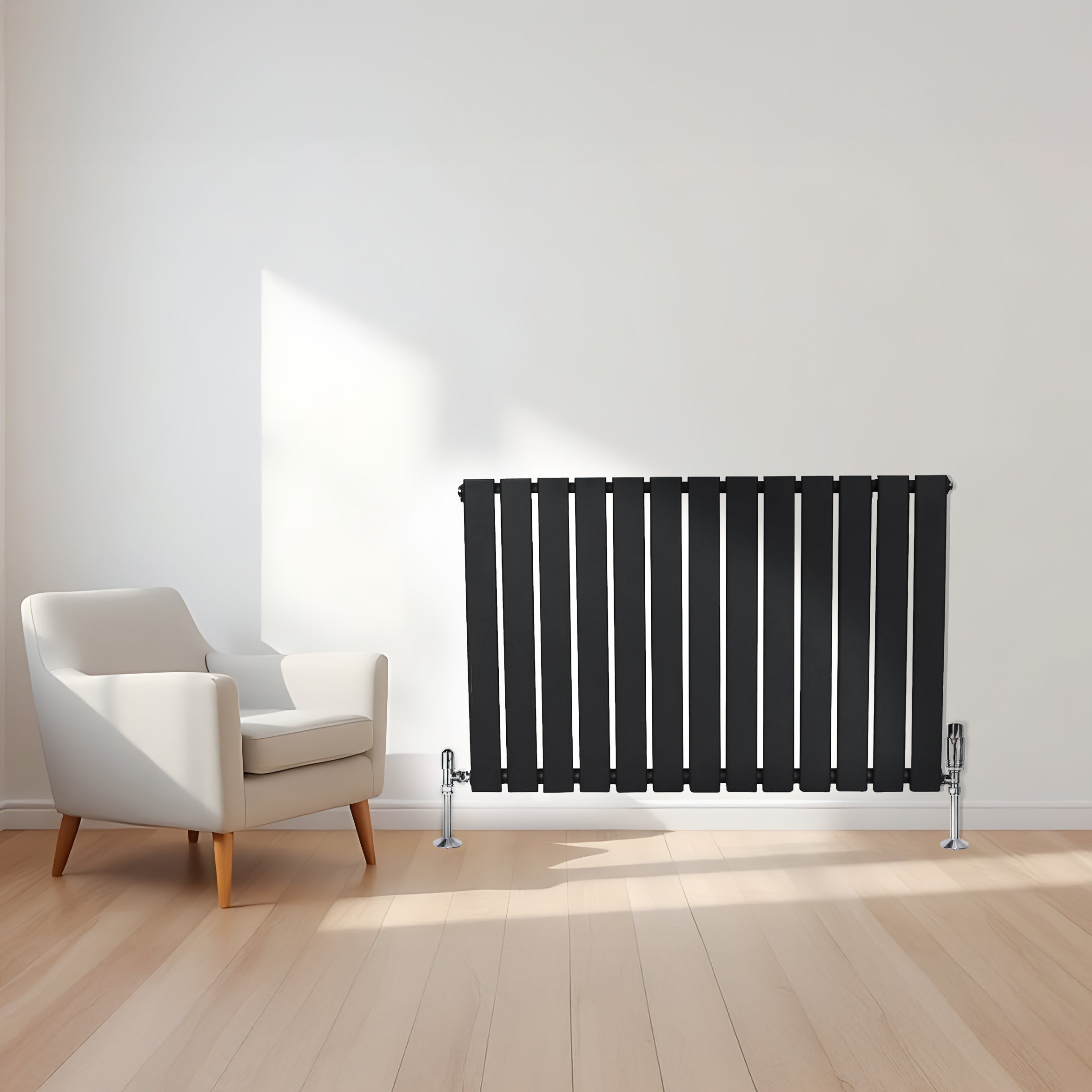 Q-Rax Radiatore Piatto 600x910 mm Nero Colonna Singola