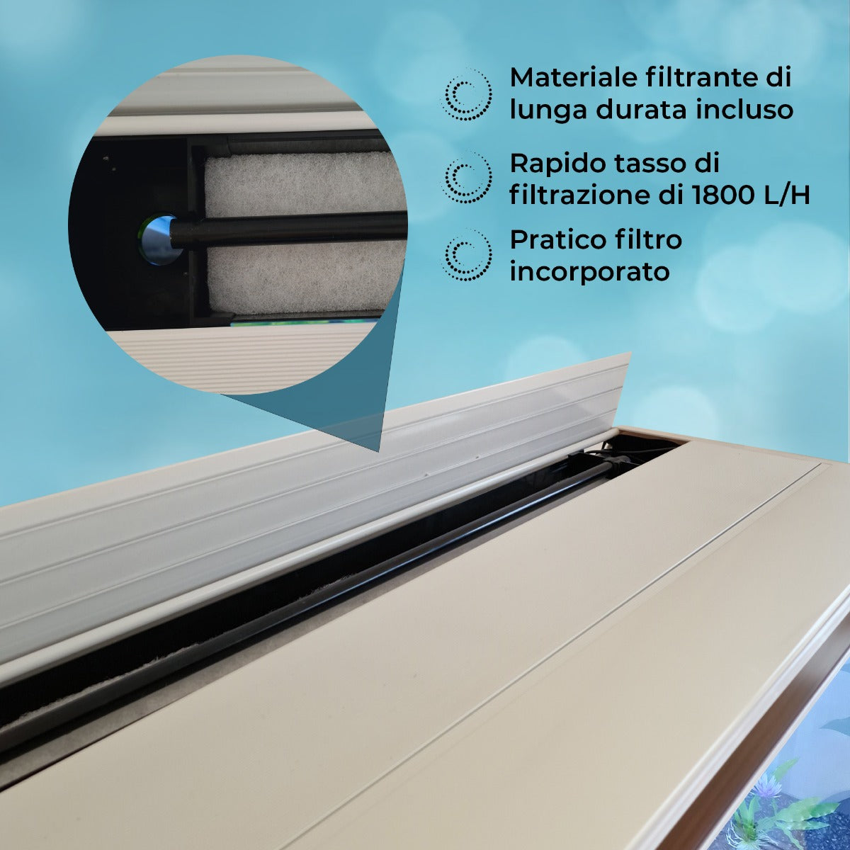 Q-Rax Acquario 300 Litri Bianco con Mobile e Ghiaia
