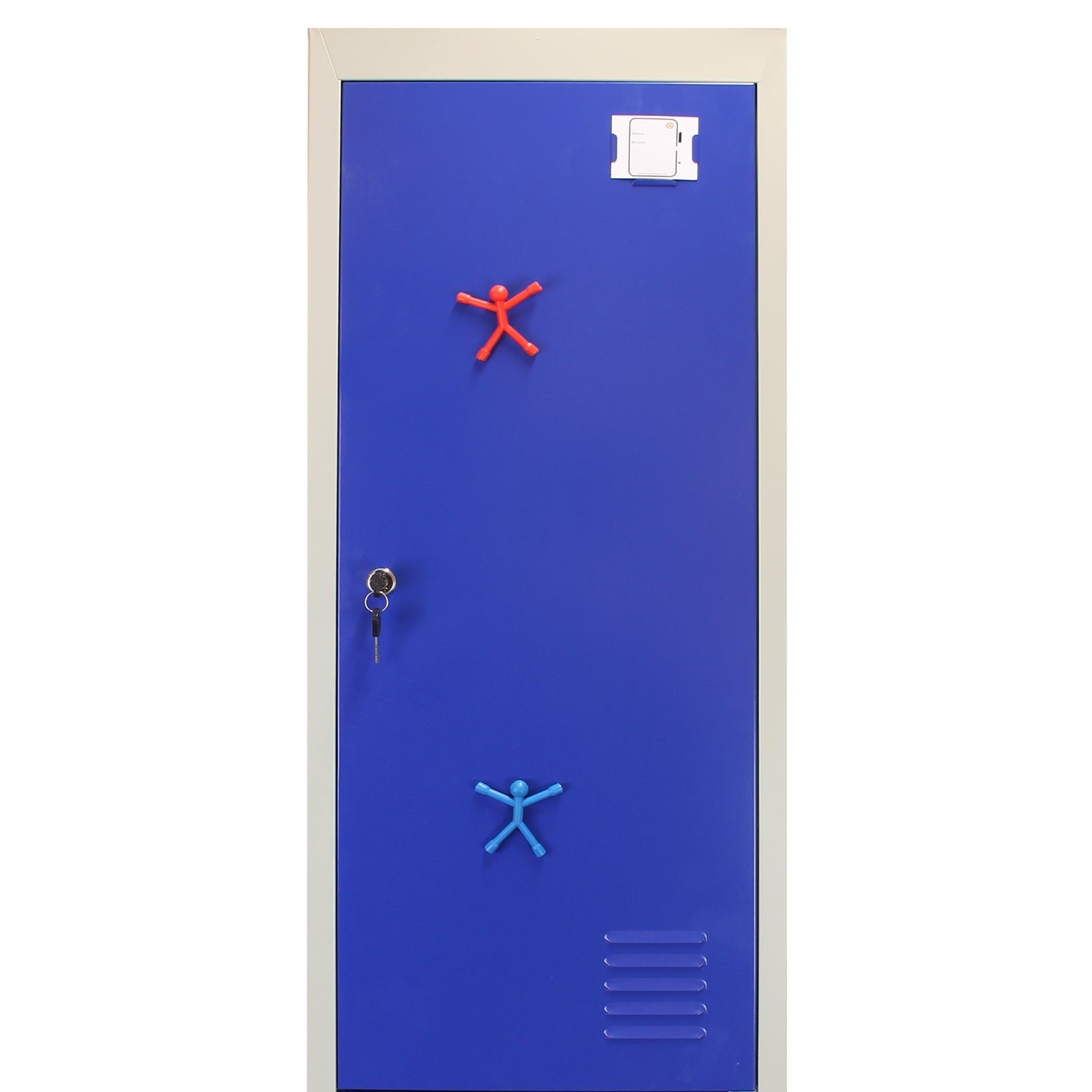 Q-Rax Strumenti Armadietti Metallo x3 Blu 180 cm con Chiave