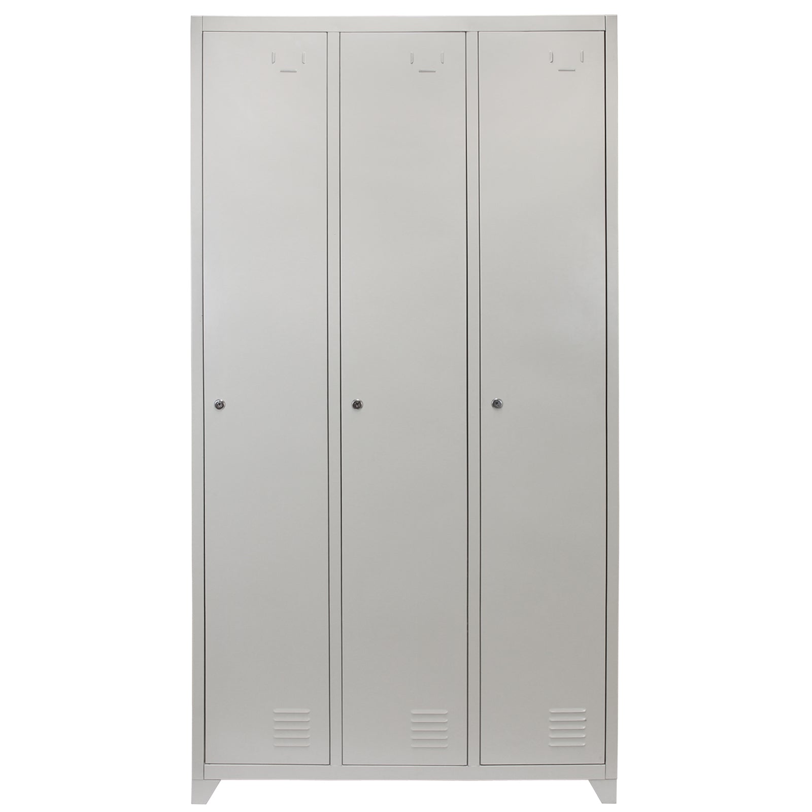 Q-Rax Armadietto 3 Porte Acciaio 90x50x180 cm Grigio