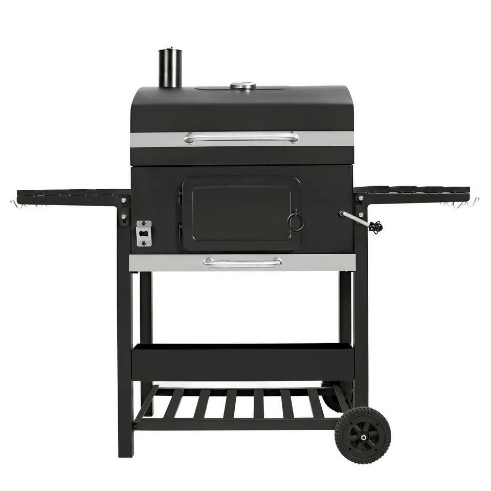Q-Rax Barbecue BBQ XL Carbone Affumicatore Ghisa Nero