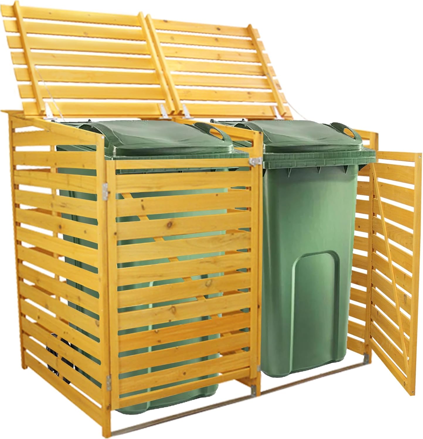 Q-Rax Copribidone Doppio Legno 2x240 L con Sportelli
