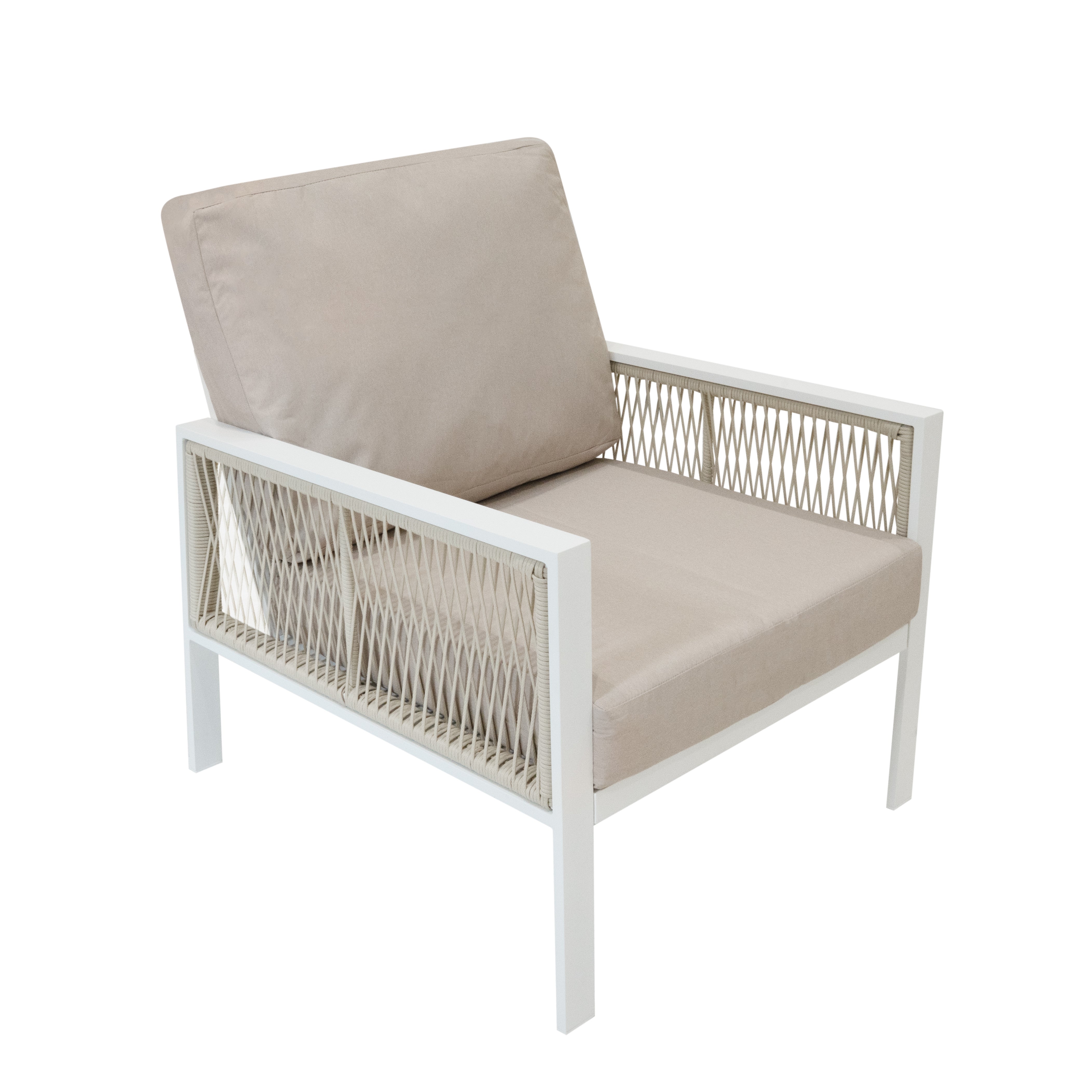 Q-Rax Set Divano Giardino 4 Pezzi Alluminio Bianco