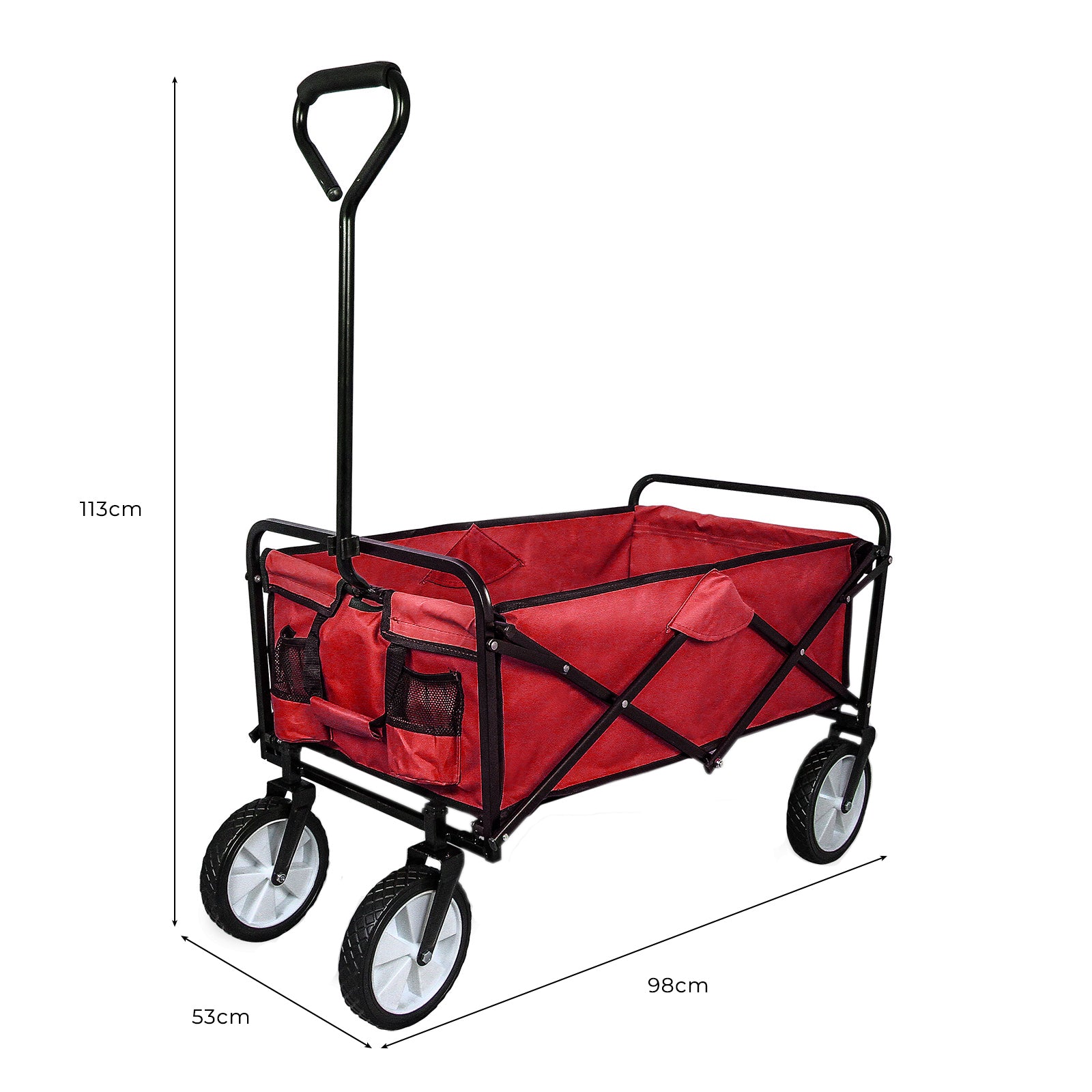 Q-Rax Carrello Pieghevole Fuoristrada 70kg Acciaio Rosso