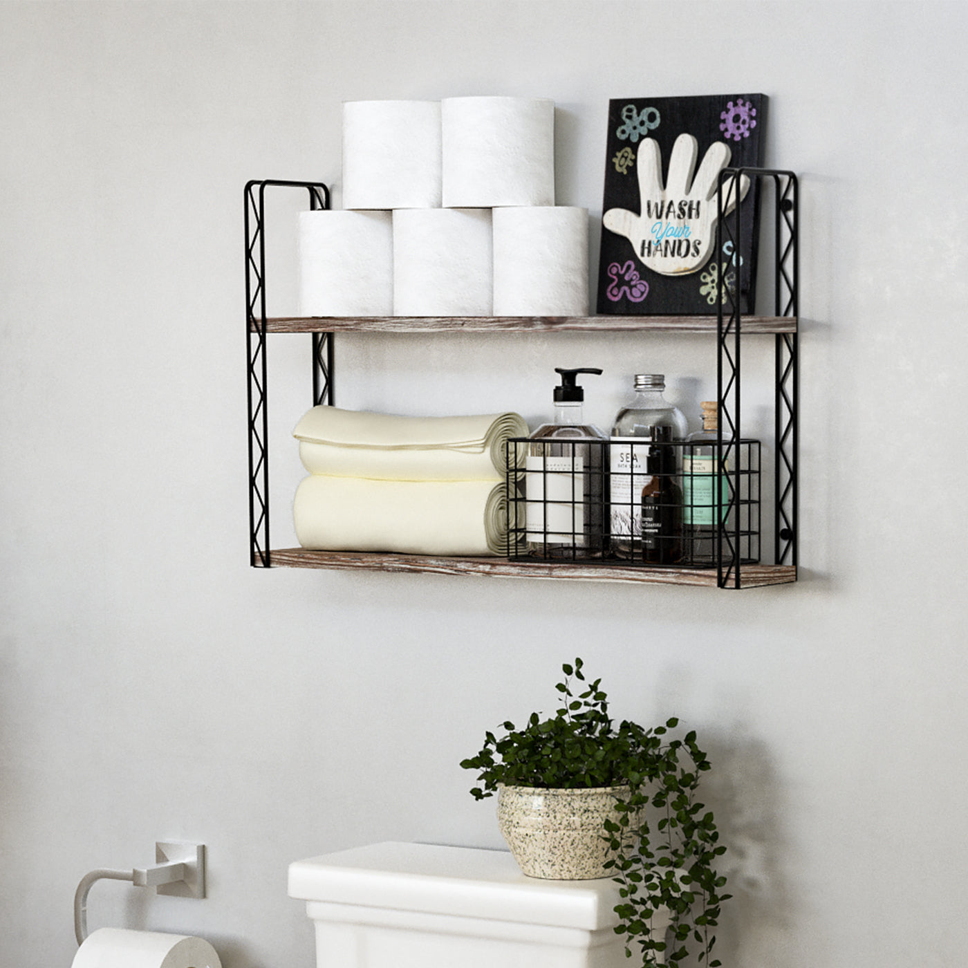 JackCube Design Bathroom Targa Bagno Legno Nero Wash Hands