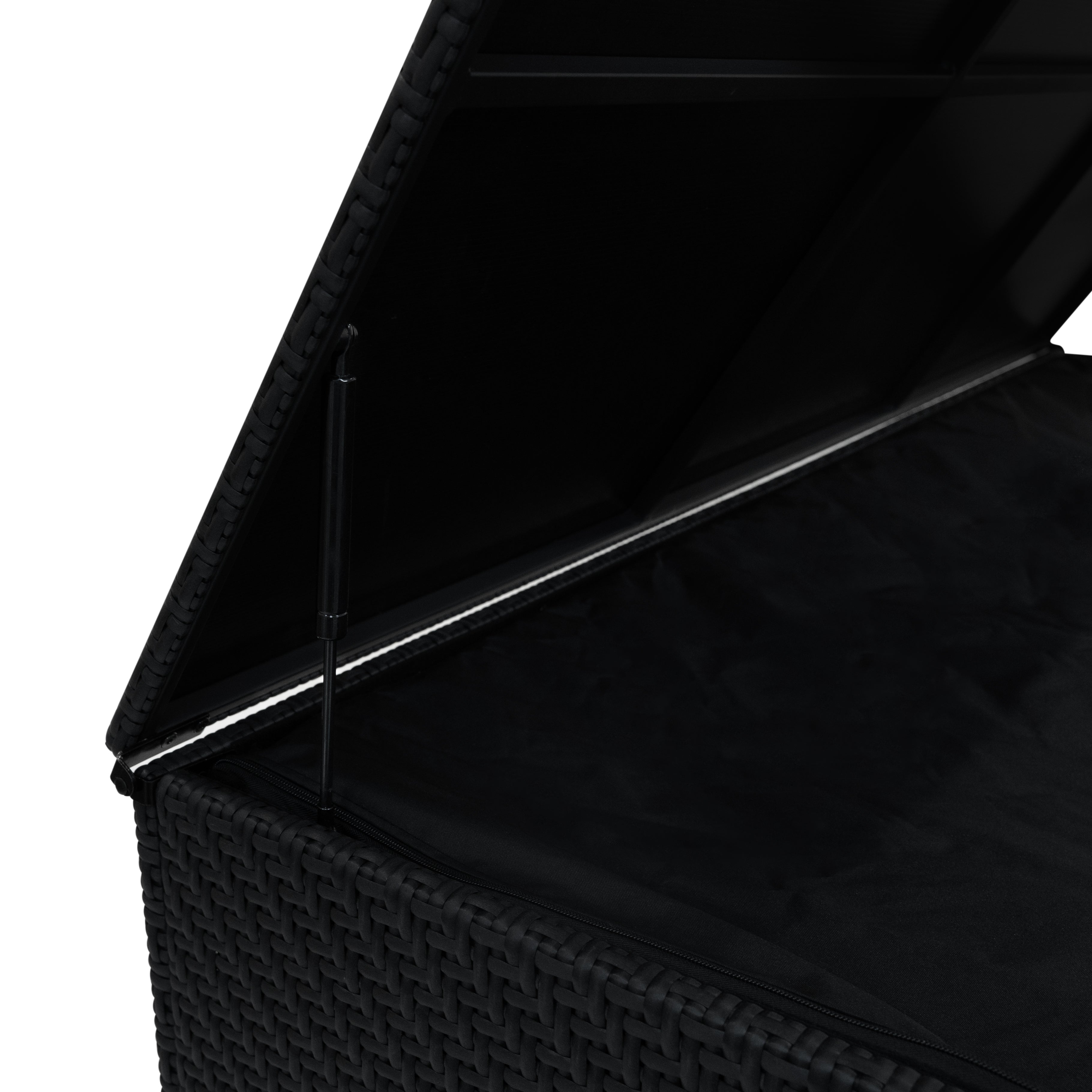 Q-Rax Serafina Baule Esterno Rattan Nero 996L con Ruote