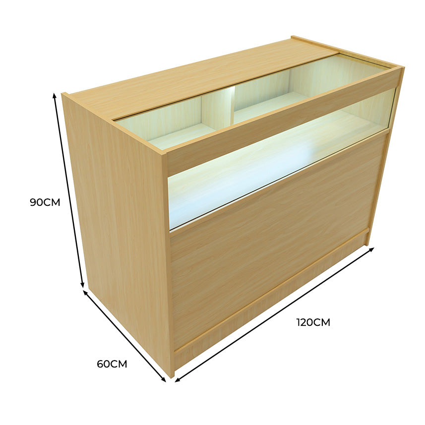 Q-Rax Banconi da Negozio LED B1200 vetrina 120 cm acero
