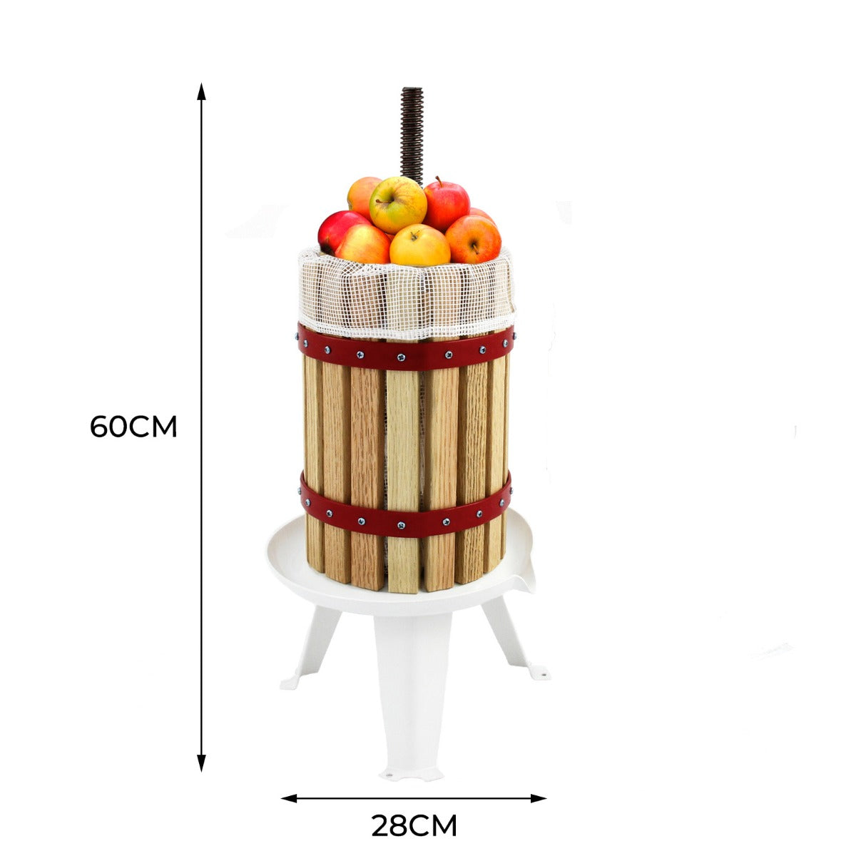 Q-Rax Torchio Frutta 6 Litri Manuale Acciaio per Succo Sidro Vino