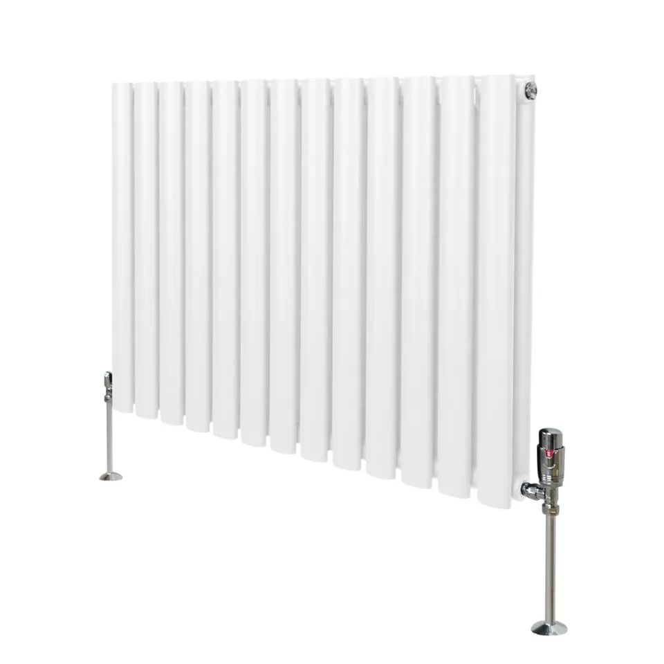 Q-Rax Radiatore Colonna Ovale 600x780 Bianco + Valvole TRV