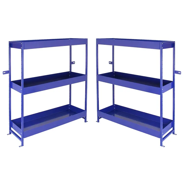 Q-Rax Scaffali da Garage Lightning scaffale acciaio blu 2 pezzi regolabile