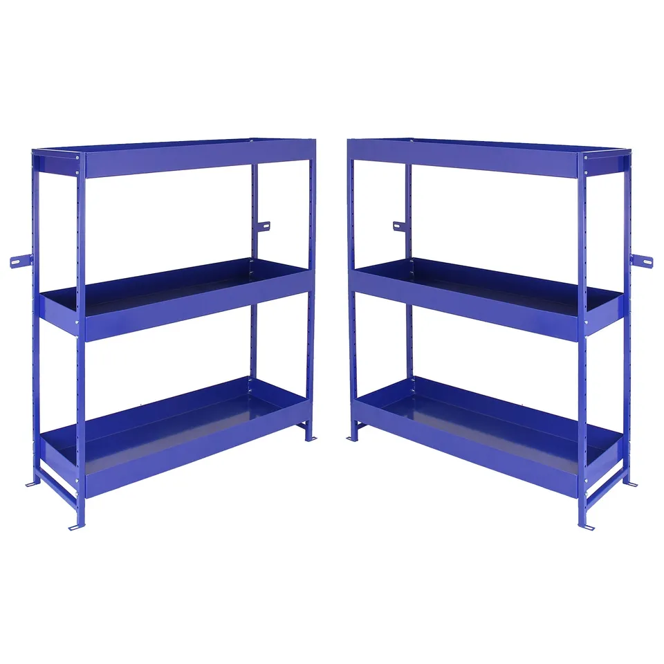 Q-Rax Scaffali da Garage Lightning scaffale acciaio blu 2 pezzi regolabile