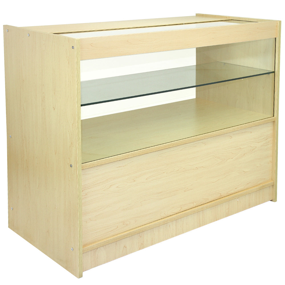 Q-Rax Set Leo 3 Banconi da Negozio in Acero Laminato con Vetro