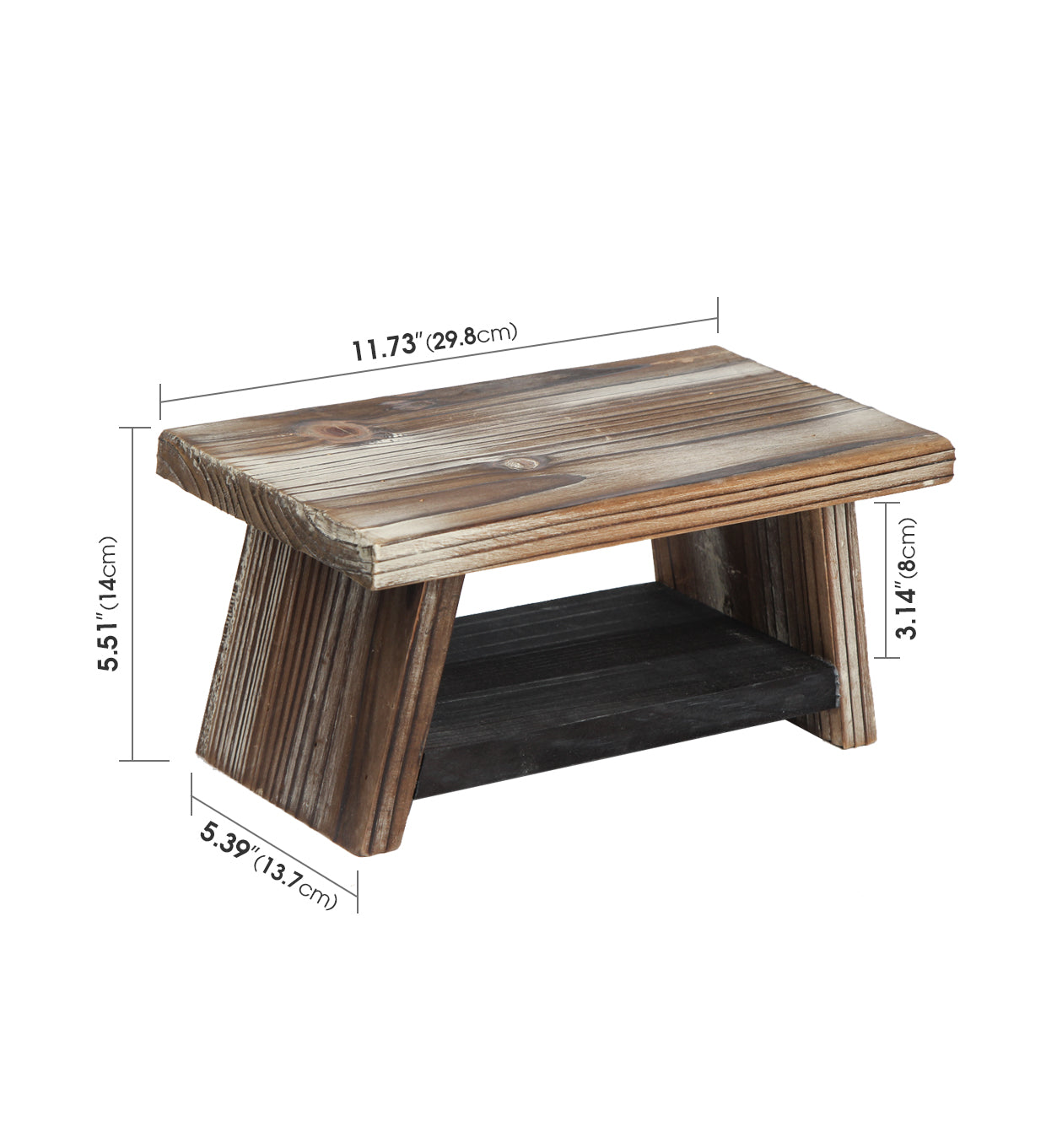 Jackcube Design Display alzata legno 2 piani rustica
